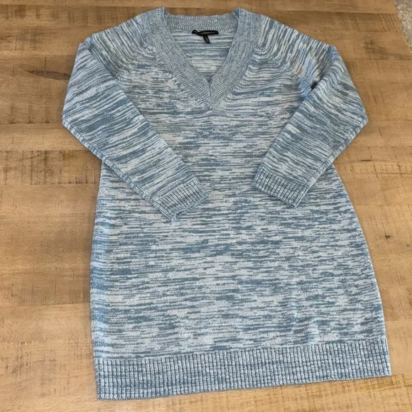 White House Black Market WHBM Blue Sweater Dress XL - Picture 1 of 6